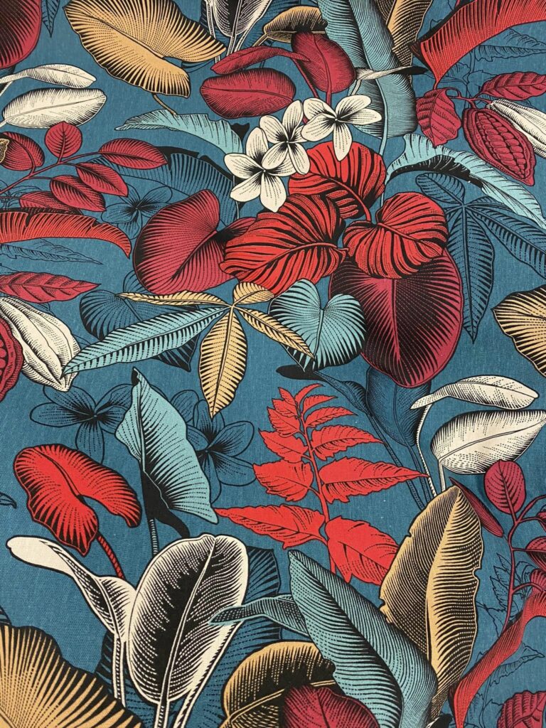 Tissus feuillages colorés